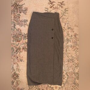 Babaton Black and White Checkered Pencil Skirt